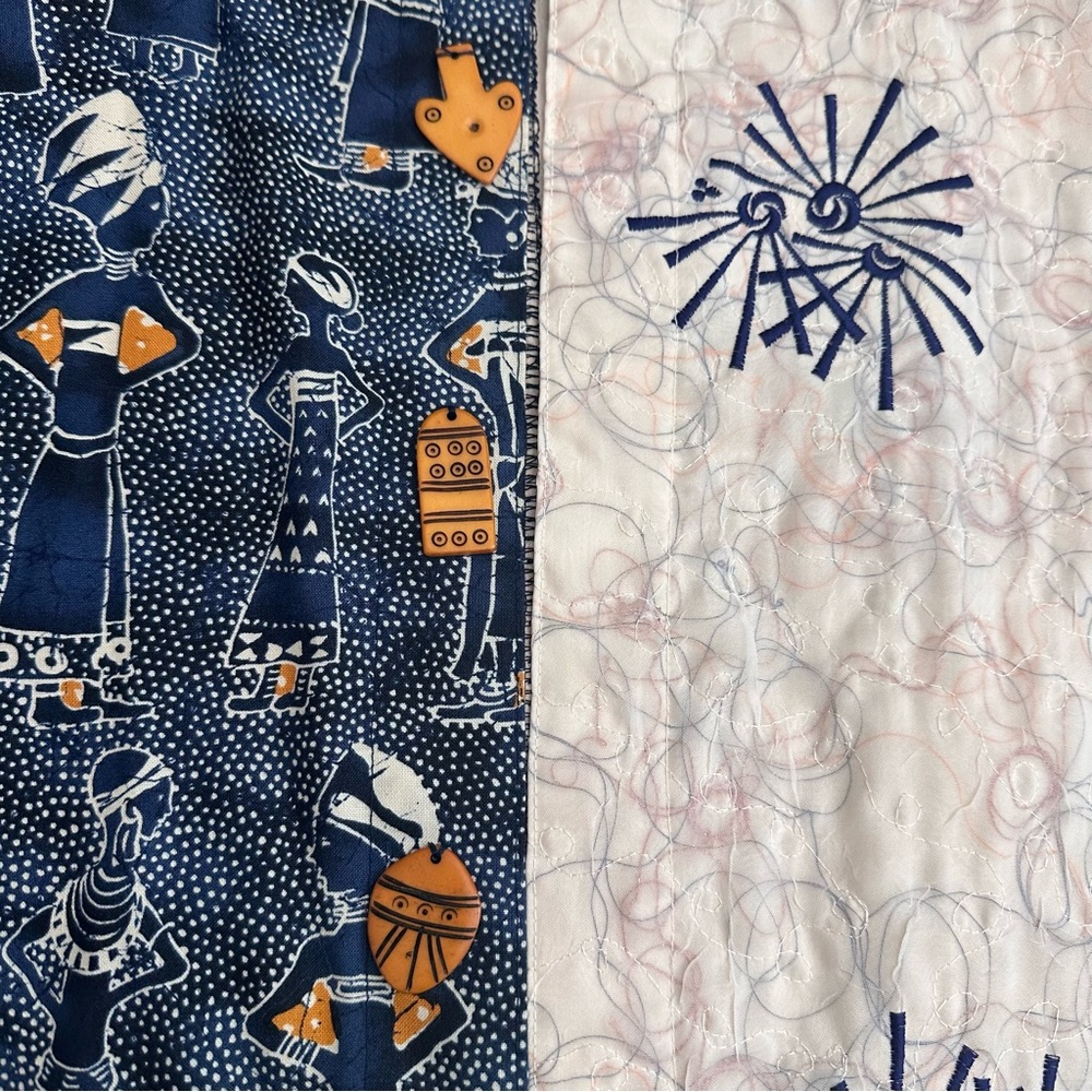 Patchwork Tunic Open Front Blazer - image 12